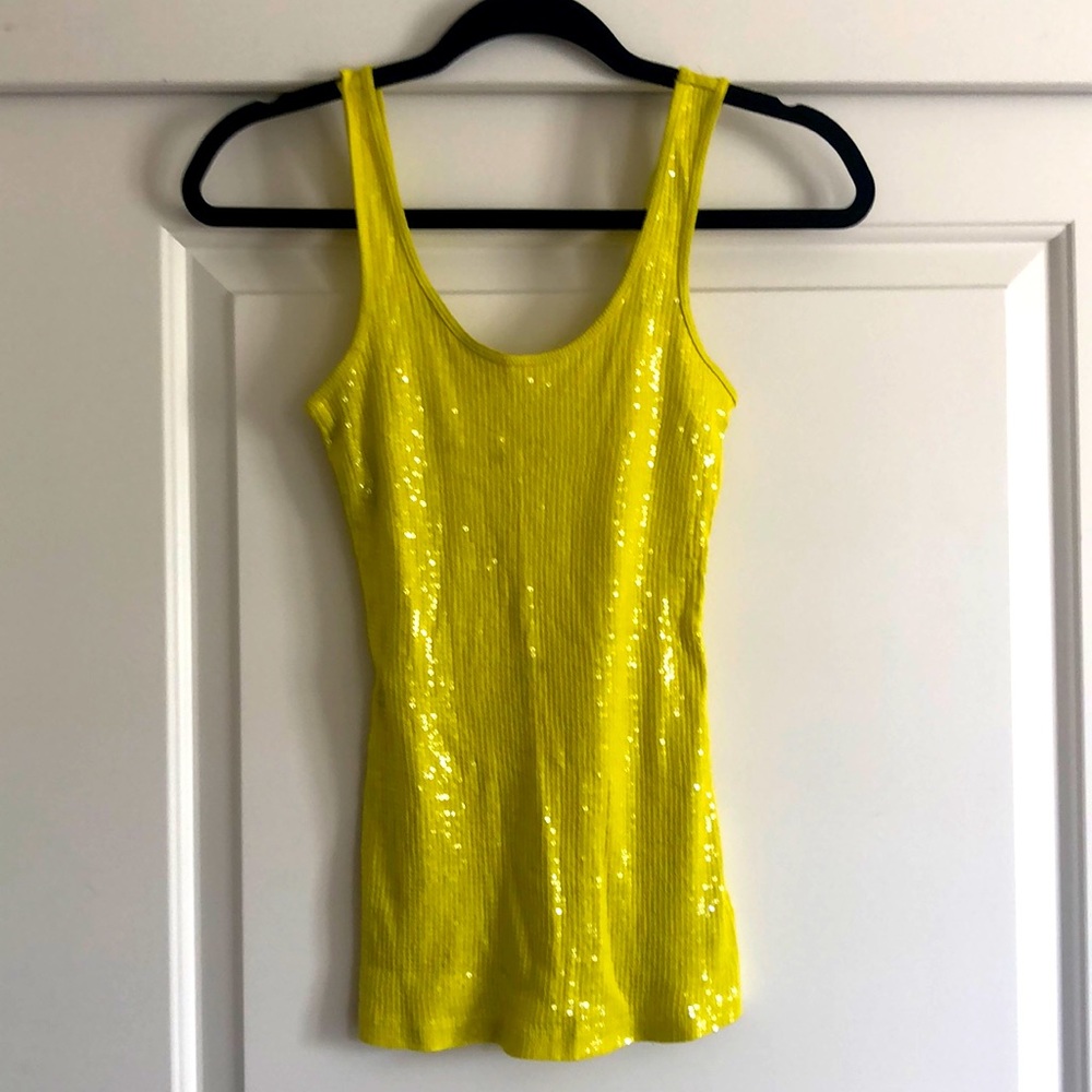 Express yellow/green sparkly tank